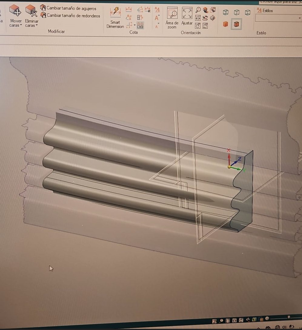 CAD model of the part designed in Solid Edge from the scan