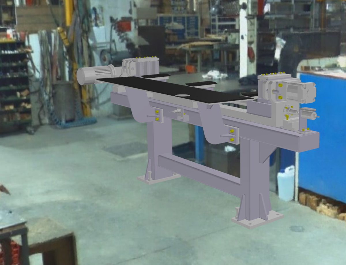 Modelo 3D de máquina integrado en el entorno real escaneado
