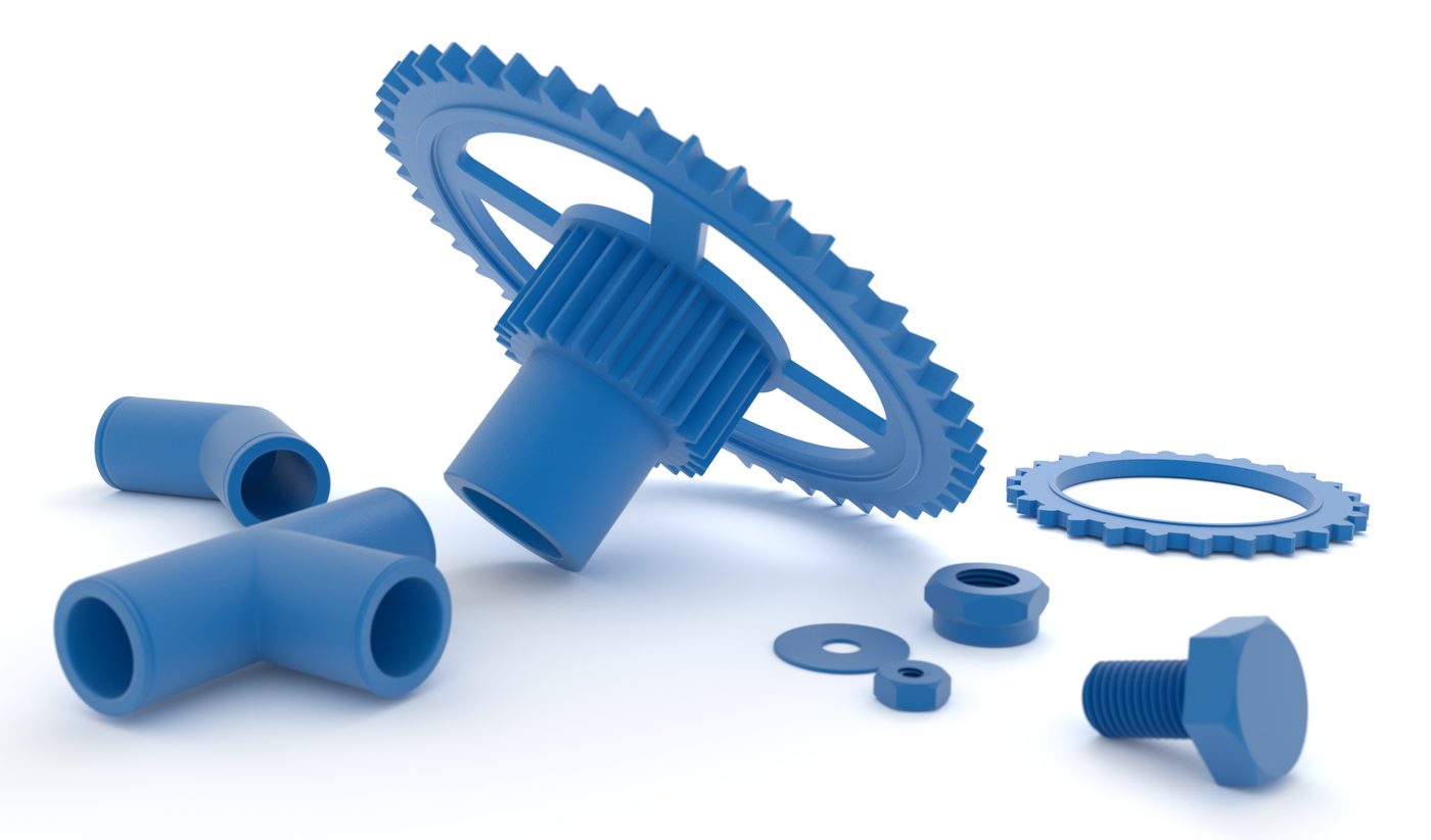 3D printed mechanical parts — gears, tubes and fasteners